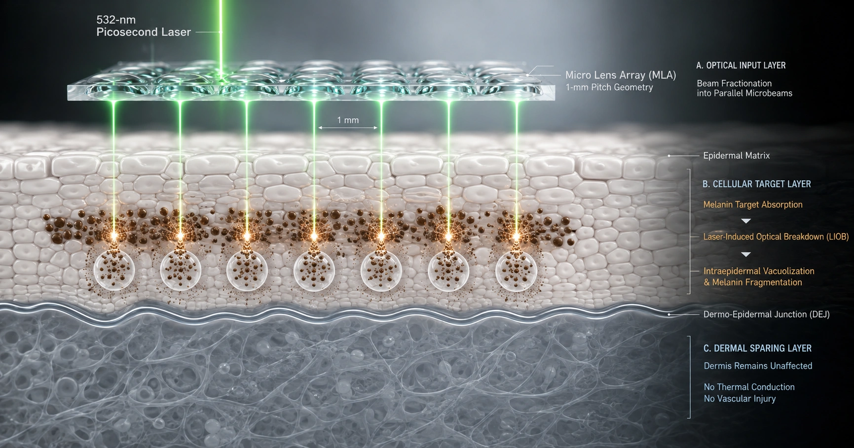 The Cellular Science of Epidermal Melanin Regulation: Understanding Laser-Induced Optical Breakdown (LIOB)