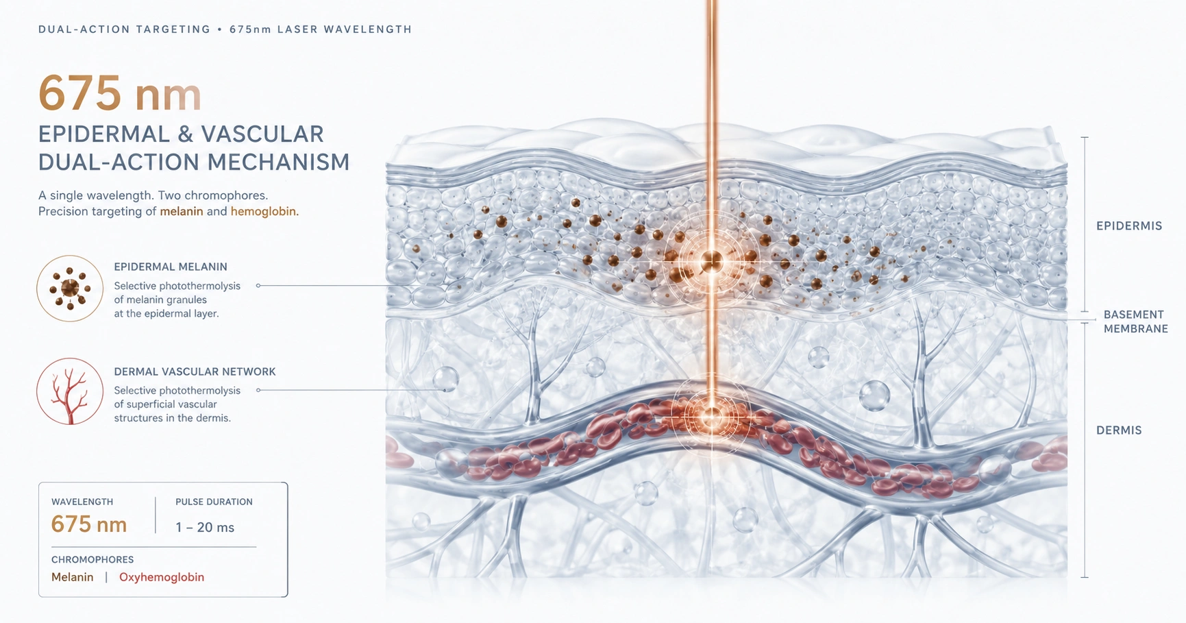 Micro-Targeting the Basal Membrane: The Dual-Action Mechanism of the 675-nm Wavelength in Melasma Management